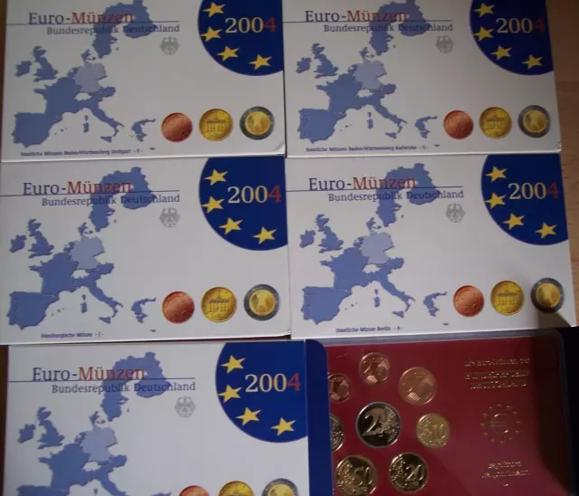 BRD Euro Kursmünzensatz KMS 2004 A,D,F,G,J komplett PP