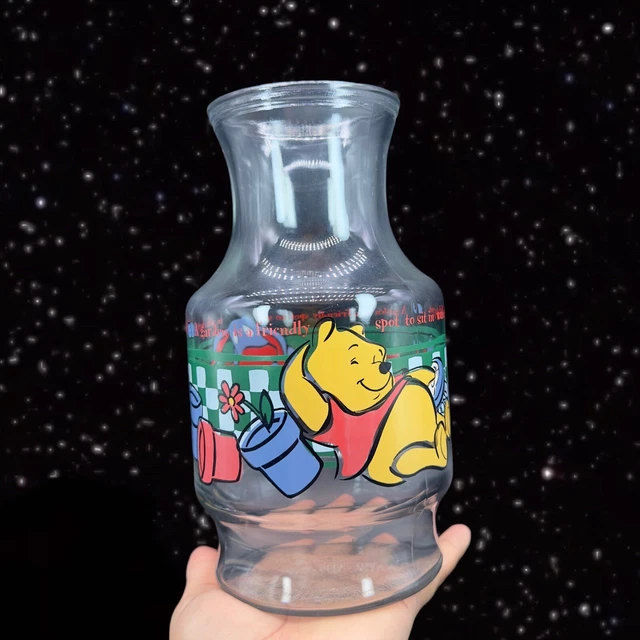Walt Disney Winnie the Pooh Bear & Eeyore Anchor Hocking Glass Carafe Pitcher Walt Disney Winnie the Pooh Bear & Eeyore Anchor Hocking Glass Carafe Pitcher