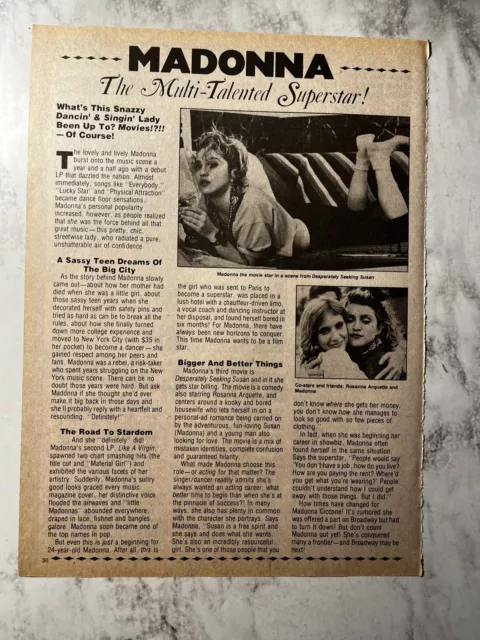 Madonna Pinup & Clipping From 80’s Teen Magazine. 3