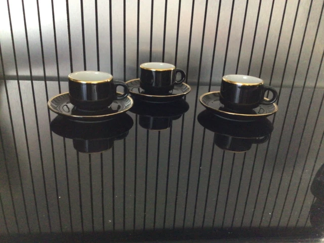 Lot de 3 tasses à café expresso année 80,