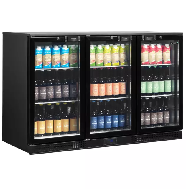 Commercial Triple 3 Door Bar Bottle Display Cooler Fridge Beer Wine Sliding Door