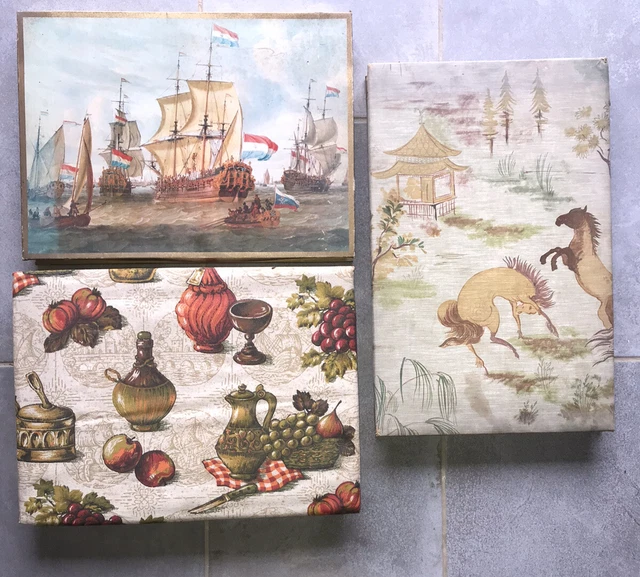 Lot De 3 Boîtes Miniatures Anciennes Pour Poupées – Carton – Début 1900