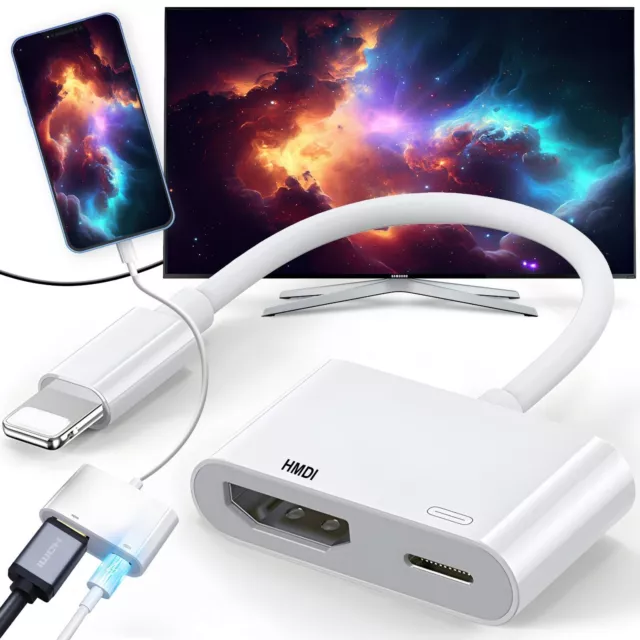 Lightning HDMI adapter für Apple iPhone iPad 1080P  requires power supply Neu