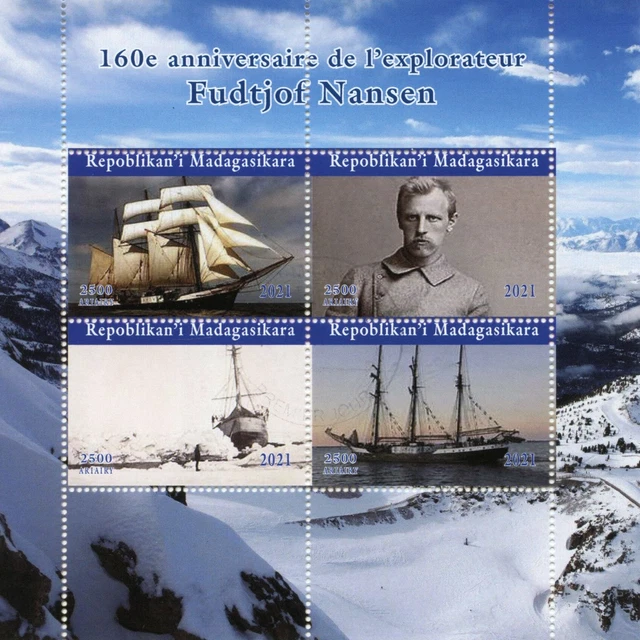 Madagascar Ships Stamps 2021 CTO Fridtjof Nansen Exploration Explorers 4v M/S