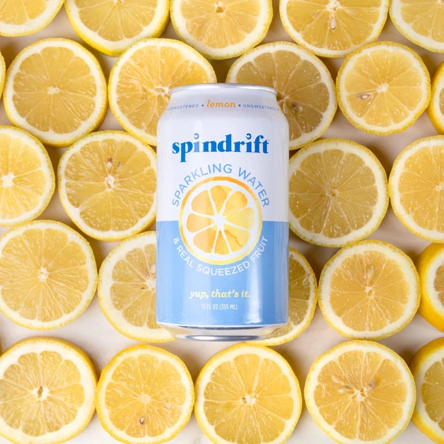 SPINDRIFT SPARKLING WATER, Lemon Flavored, Made with Real Squeezed