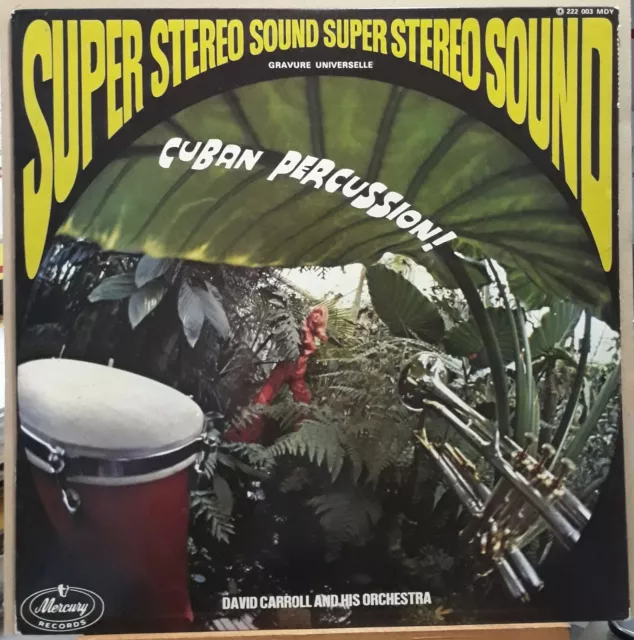 LP 33T - David Carroll & His Orchestra ‎– Cuban Percussion ! - Vinyle Comme Neuf