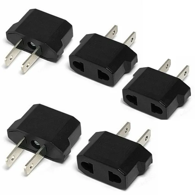 5 Potencia Convertidor Viaje Europa A Eeuu Adaptador Enchufe Pared Ue 2