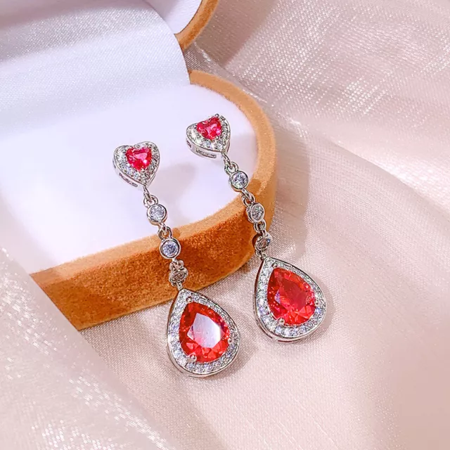 Ruye Drop Dangle 925 Sterling Silver Stud Earrings Women's Wedding Fine Jewelry