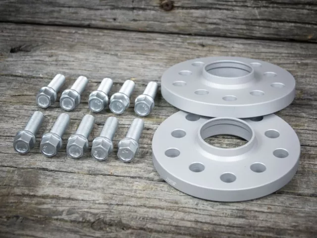 Spurverbreiterung SCC für Audi 20mm 2x10mm 5x112 + Schrauben Spurplatte Silber