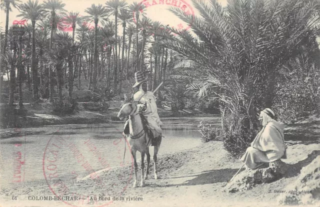 CPA ALGERIE  COLOMB BECHAR AU BORD DE LA RIVIERE (affranchissement militaire