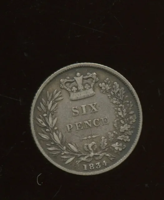 1834 Great Britain 6 Pence Silver Maundy Money  2-221