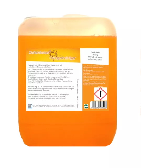 (6,96€/Liter Mastercleaner Orangen Reiniger Konzentrat 5L. Handwerkerqualität