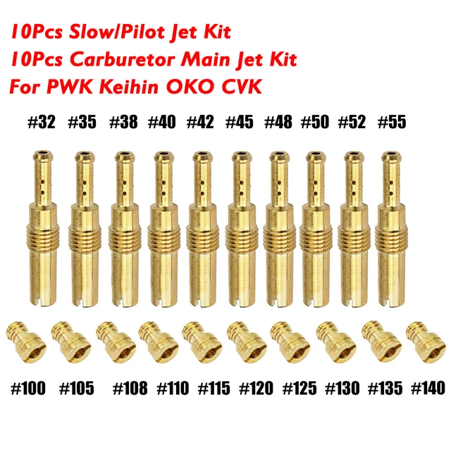 Motorcycle Carburetor Main Jet Kit Slow/Pilot Jet Main fit for PWK PE Mikuni OKO