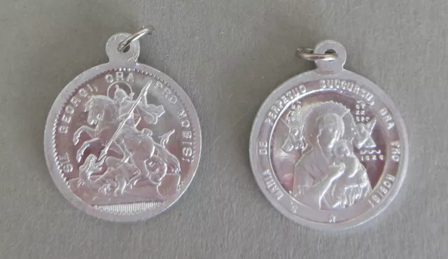 Heiliger Georg / Mutter Gottes Medaille Anhänger Kettenanhänger 1 Stück NJ 23