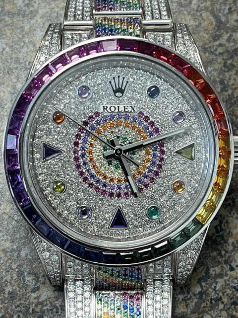 Rolex Oyster Perpetual 39mm 114300 Custom Iced out Watch