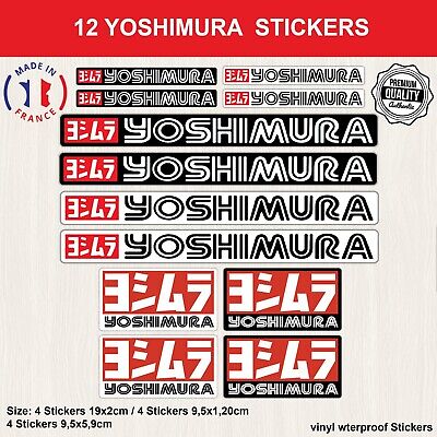 Stickers Yoshimura vinyle étanche haute adhérence planche de 12 pièces 