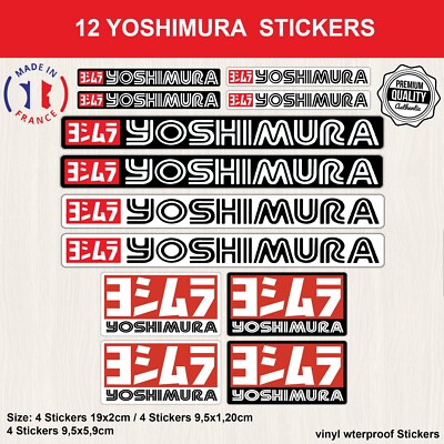 Stickers Yoshimura vinyle étanche haute adhérence planche de 12 pièces 