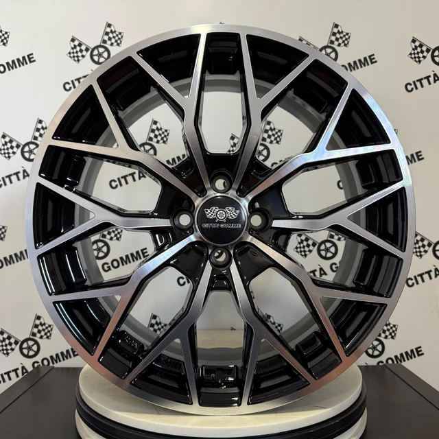 Jantes Alliage 17" Dédiées Abarth 500 Esseesse Anthracite Rouge - Neuf - Lot De 4