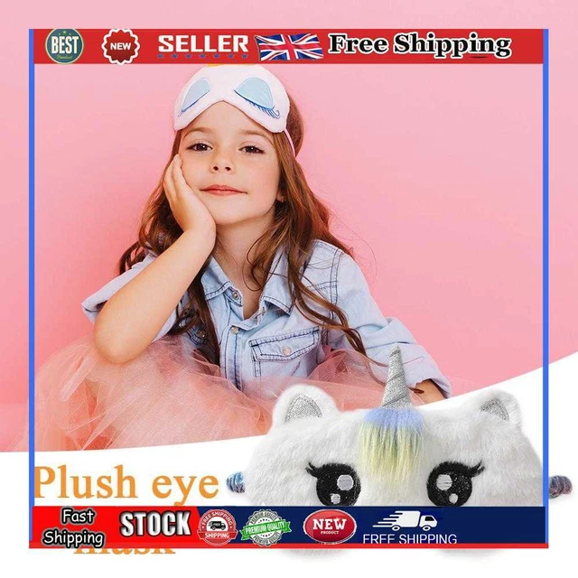Carino peluche per occhi grandi bambini donna benda ombretto per occhi addormentati (bianco)