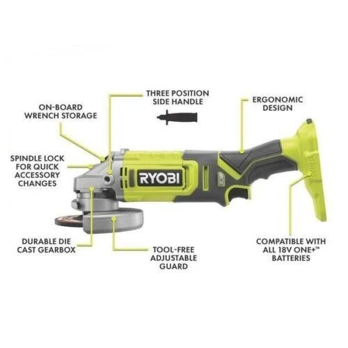 Ryobi Grinder RYOBI ONE+ 18V Cordless 4-1/2 Angle Grinder