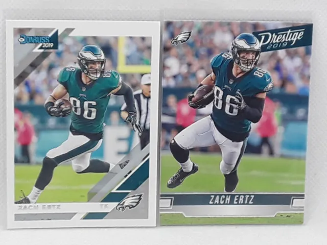 (2x) Zach Ertz 2019 Panini Prestige + Donruss Football - LOT Philadelphia Eagles