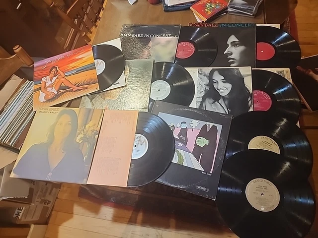7 LP Lot Joan Baez In Concert 1 & 2 Self Titled Gulf Winds Diamonds Rust Blessed