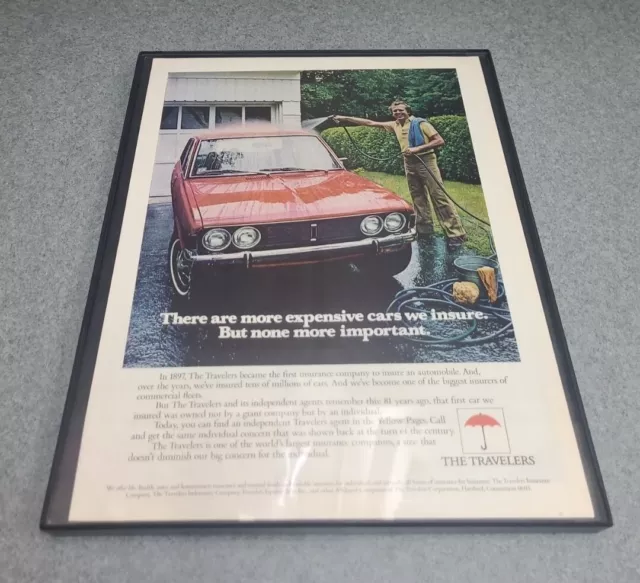 1978 vintage original print ad Travelers Insurance Company  Framed 8.5x11