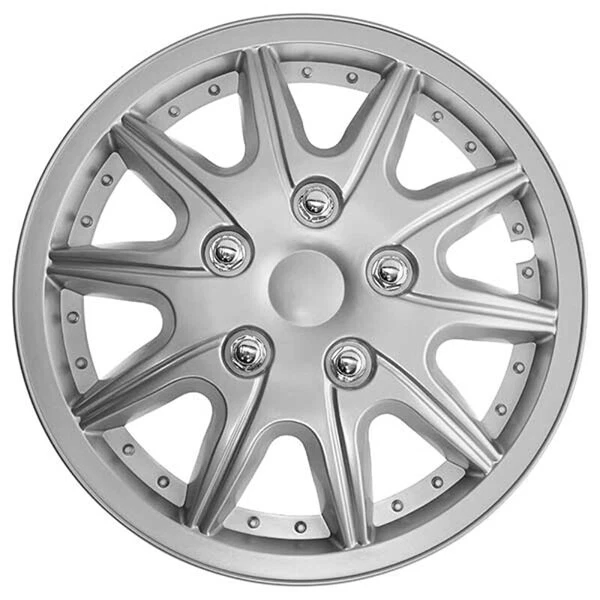 TopTech Revolution 14 Inch Wheel Trim Set Silver Set of 4 Hub Caps Covers