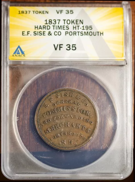 1837 HT-195 Sise & Co. Portsmouth VF-35 ANACS # 7465154 + Bonus