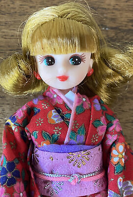 Vtg 1990’s Takara 9” Jenny Doll Red Kimono Licca Japan!