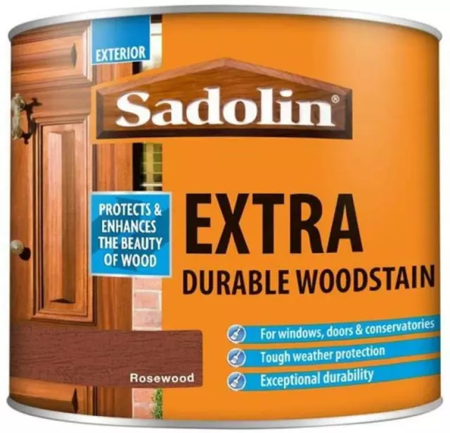 1lt Sadolin Extra Solvent Oil based Exterior Interior Wood Stain Rosewood