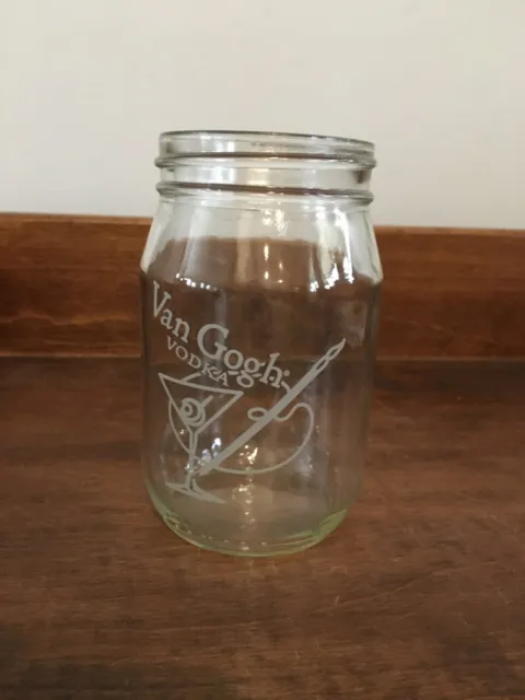 Van Gogh Vodka Pint Jars 16oz Standard Size Lid Glass Bar Drink Canning