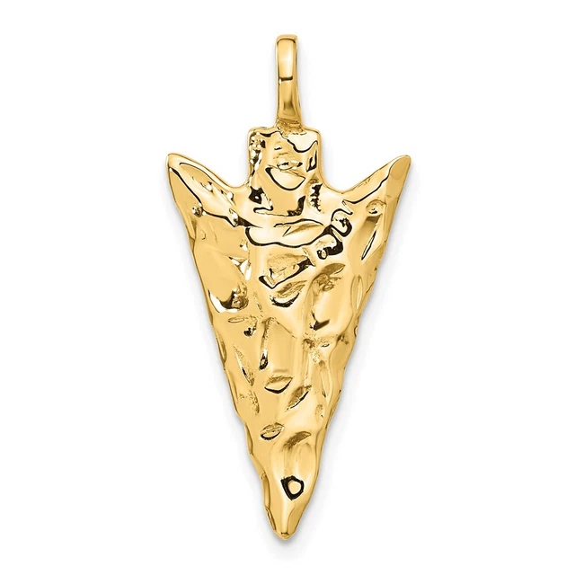 14K Yellow Gold 3D Arrow Head Charm