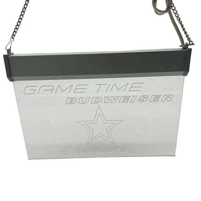 Game Time Budweiser Dallas Cowboys Blue Lighted Sign 12" X 8.5”