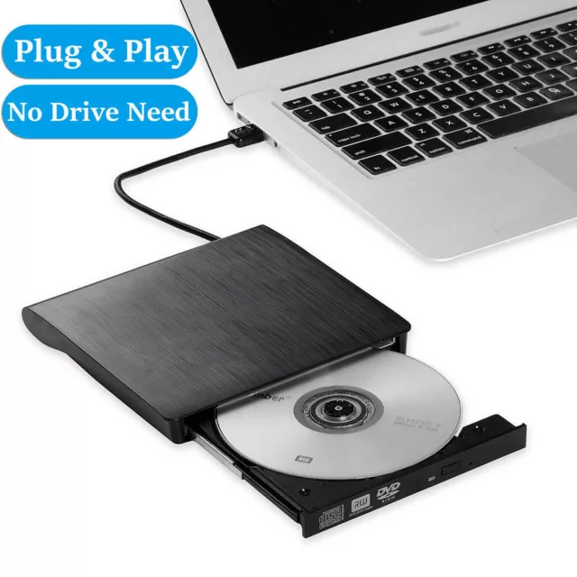 USB 3.0 External DVD CD Writer Burner Reader Player Optical Drives for Laptop PC