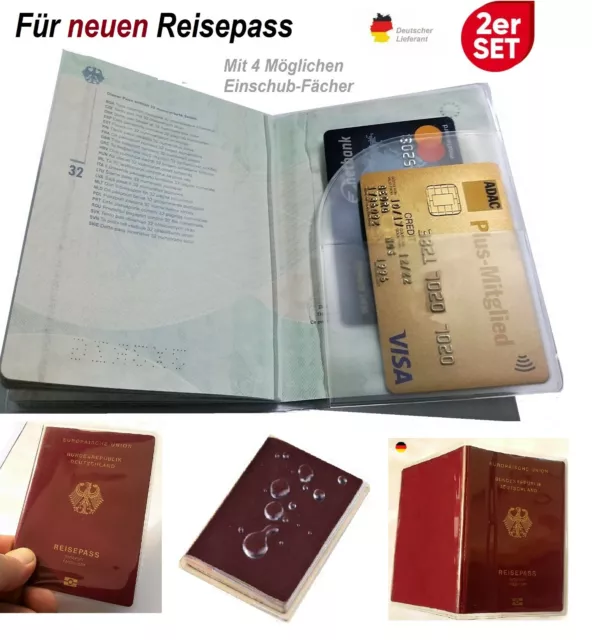 Reisepasshülle Ausweishülle Schutzhülle 2er SET Neuer Reisepass (ab März 2017)