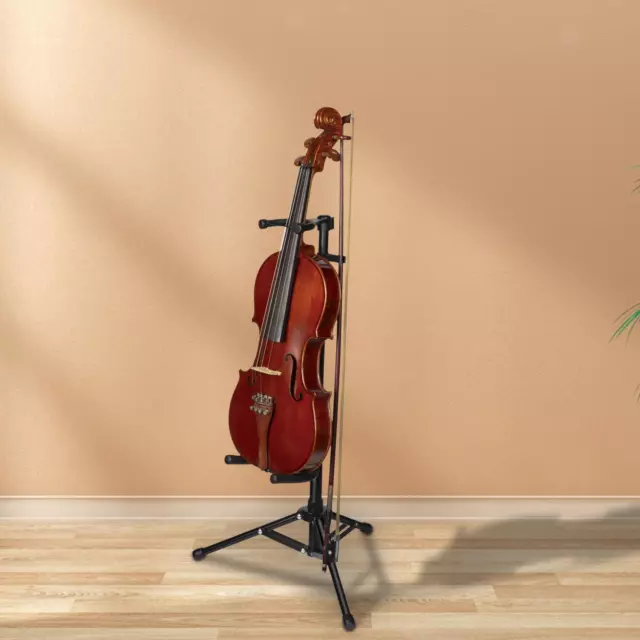 Trépied pliable en métal pour violoncelle, support avec crochet d'arc,  design musical