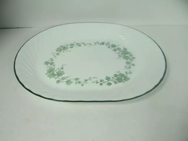 Corelle Callaway Oval Serving Platter  Swirl Green Trim