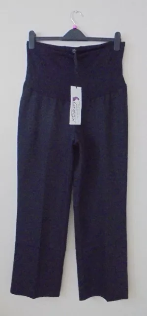 Bnwt Ladies Black Maternity Trousers Over The Bump Adjustable Waist Size L