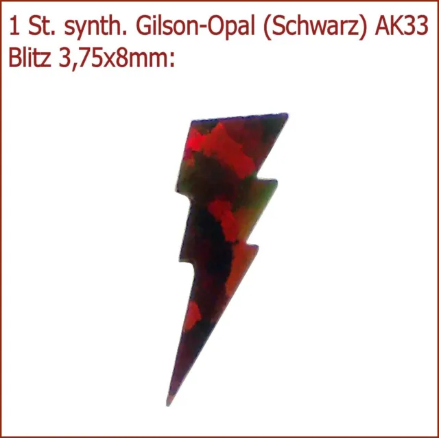 Synthetischer Gilson Opal: Schwarz, BLITZFORM (1 St. / 3,75 x 8 mm) f. Boro AK33
