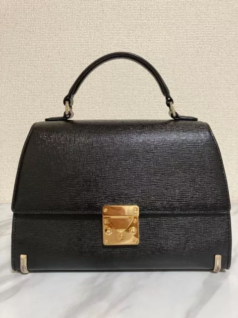 Henri Bendel Black Handbag Shoulder Bag W/Dust Bag 2Way USED Shipping From Japan