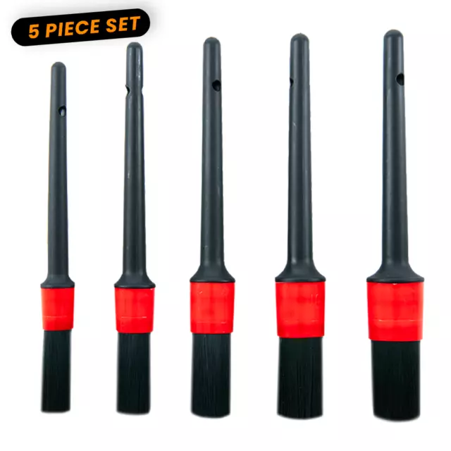 5Pcs Car Detailing Brush Detail For Cleaning Wheels Engine Emblems Air Vents Set