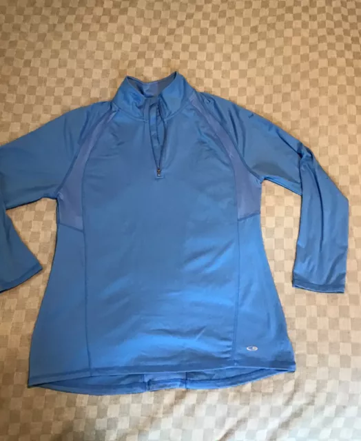 Champion size L Large blue long sleeve athletic running shirt women's
