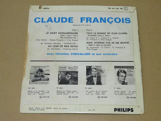 *** Claude François _ Le Jouet Extraordinaire *** 1966 ♪ EP 45T ♫ 437.182 {VG+} 2