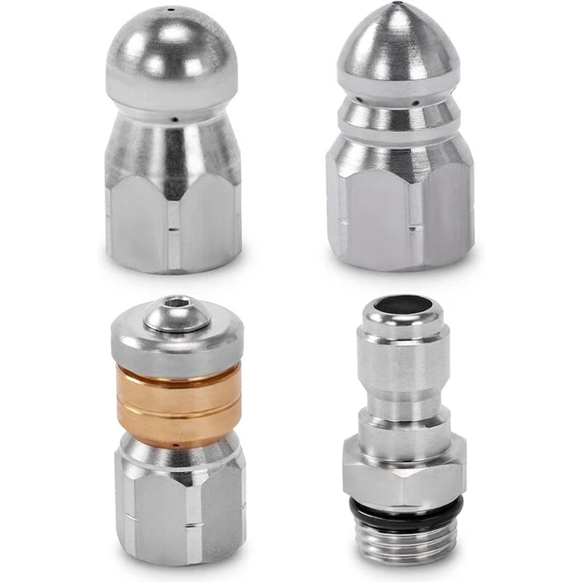 Sewer Jetter Nozzle for Pressure Washer, Cleaning Tips,Rotating Button Nose O2E3