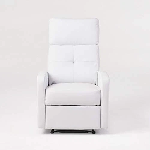 Teyana Leather Recliner Club Chair White