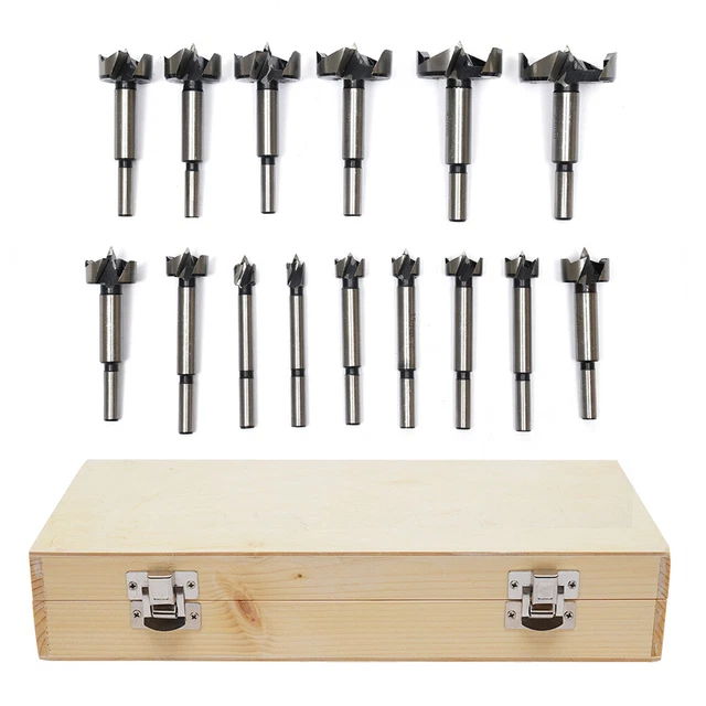 15X FORSTNER WOODWORKING Drill Bit Set Boring Hole Saw Cutter Wood ...