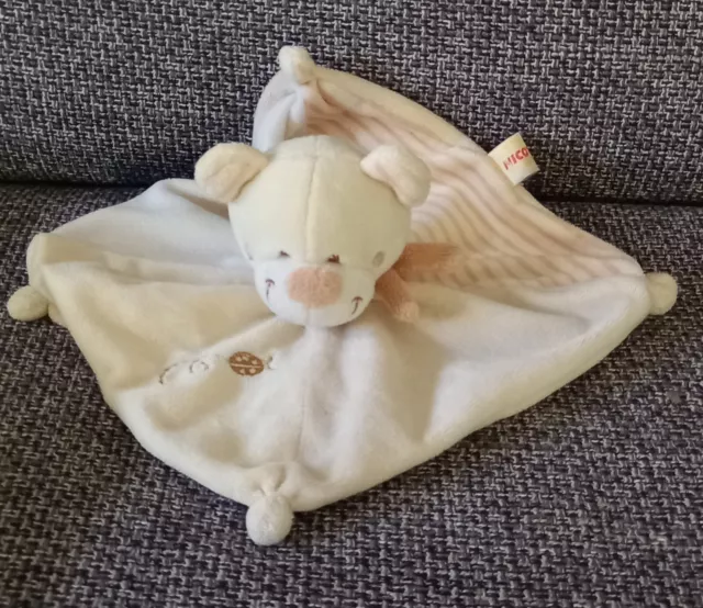 C5 Doudou plat ours beige Nicotoy coccinelle