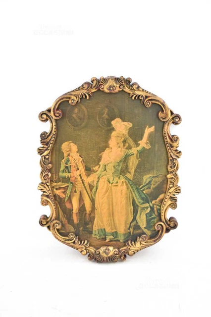 Quadro Stampa Con Cornice In Plastica Stile 800 Coppia Di Innamorati Che Ballano