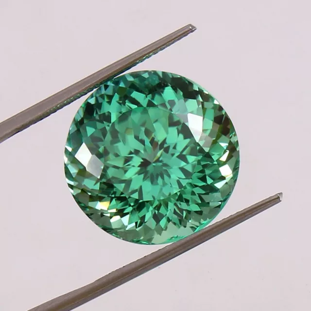 AAA 21.55 Ct Natural Ceylon Blue Green Parti Sapphire Round Cut Loose Gemstone